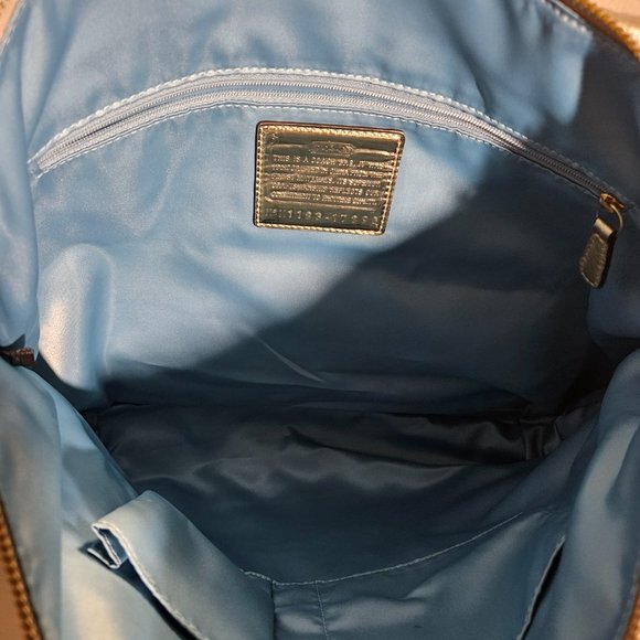 Coach satchel zipper tote - tan and gold - Picture 3 of 3